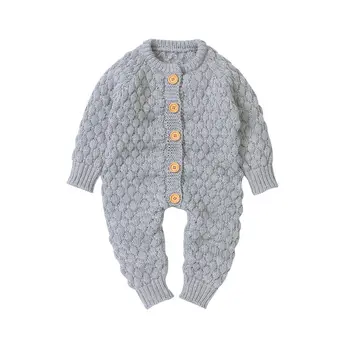 Toamna Iarna Copii Sugari Fată Băiat Haine Cald Tricotate Pulover Salopeta Generală Tinuta vestimentara 3-18M 2021