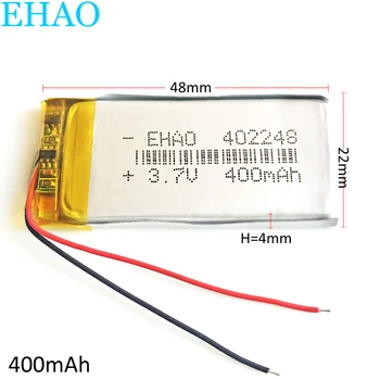 EHAO 402248 3.7 V 400mAh Litiu-Polimer LiPo Baterie Reîncărcabilă de celule de alimentare Pentru Mp3 GPS Vedio Joc DVD-Foto