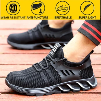 Pantofi de lucru Bărbați Puncție-dovada de Protecție Pantofi de Lucru Non-slip pentru Femei Respirabil Pantofi de protecție