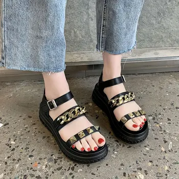 Nit Sandale Femei Negru Bej Platforma Sandale De Vară În Aer Liber De Agrement Sandale Cu Talpă Sandale Femei Zapatos Mujer