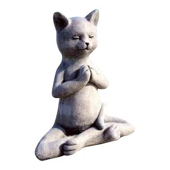 Cat Meditație Buddha Statuie Pisică Grădina De Sculptură În Aer Liber De Decorare Pisici Drăguț De Animale Sculpturi Desktop Acasă Decor Ornamente