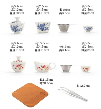 Mini Gong fu ceremonia ceaiului set cesti de ceai infuser ceai prosop clip cozies gaiwan set pentru tiequanyin/da hong pao/puer/rosu ceai verde