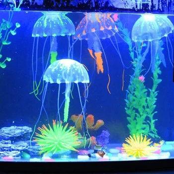 Aleatoare Artificiale Acvariu Cu Meduze Ornament Decor Efectul Luminos Rezervor De Pește Decor Acvatic Animal De Casă Supplies Accesorii Pentru Casa