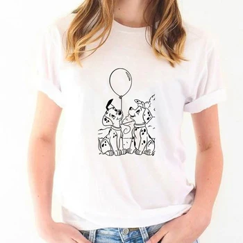 Văzut Câini de Imprimare Tricou pentru Femei de Moda Tricou Harajuku 101 Dalmatians Grafic Topuri Tee de Desene animate Drăguț Tricouri Femei T-shirt