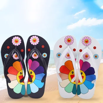 Comemore Noi Femeile de Vară, Papuci de casă Drăguț floare Plat Doamnelor Flip Flops Moale Diapozitive Pantofi de sex Feminin Print Floral Beach Sandale Casual