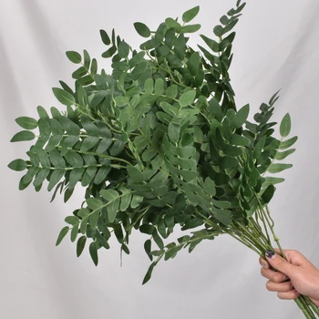 Planta verde de Salcam, Frunze de Mătase Artificială de Frunze pentru Decor de Birou Nunta Decor Acasă Accesorii de Plastic, Flori False