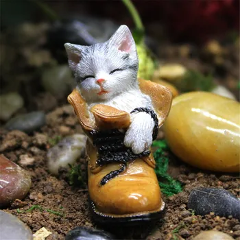 Creative dormit Pisica Pisoi in Miniatura Reprezintă Ghiveci Scena Animal Mic Model de Rășină Decor Acasă Birou Decorative Ambarcațiuni