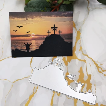 De paști Cruce de Metal de Tăiere Moare Stencil Scrapbooking DIY Album Timbru Carte de Hârtie