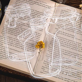20 Buc Forma de Sticla Autocolant Transparent PET Autocolante Decorative Pentru Flori Jurnalizare Scrapbooking Jurnal Planificator Album Notebook