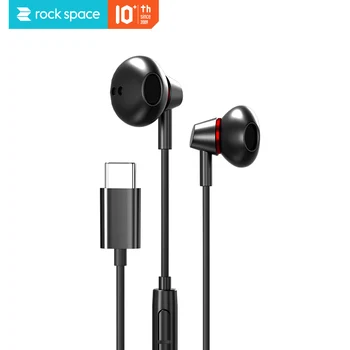 Rock spațiu USB de Tip C Cască Stereo Pentru Xiaomi 10 9 8se Metal tip c În Ureche căști Pentru Huawei mate 40 30 20 pro P40 30 pro