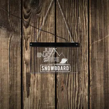 DOAR BUCURAȚI-vă DE PLIMBARE Snowboard Extreme de Perete LED de Afișare Agățat Semn de Schi Sport Decor Acasă de Iluminat de Arta Pasionat de Călătorie Cadou