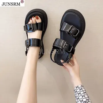 JUNSRM Femei Sandale de Moda de Vară Sandalias Platforma de Moda Sandales 3 cm Toc Catarama de Bază Pantofi Femei Plus Dimensiune 40