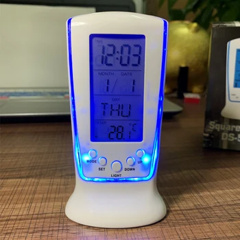 Mini Ceas Digital Iluminare Calendar Termometru cu Display LCD Ceas cu Alarmă