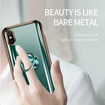 360 de Diamant Inel de Placare Silicon Caz de Telefon Pentru Samsung Galaxy A51 A71 A01 A11 A21 A21S A31 A41 A81 A91 TPU Moale Capacul