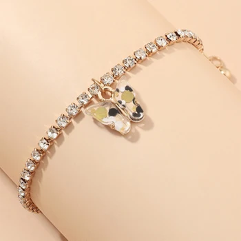 Bratara Fluture Colorat Diamant Lanț Moda Trend Simplu cel Mai bun Cadou de Ziua de nastere Diverse Culori MAEA99