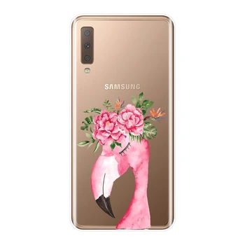 Flamingo Caz Pentru Samsung Galaxy A5 A7 2018 A6 A8 Plus Silicon Moale Capacul Din Spate Pentru Samsung Galaxy A3 A5 A7 2016 2017 Caz De Telefon