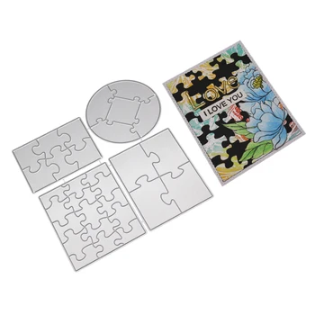 Dreptunghiulară Puzzle Cerc de Tăiere Moare Scrapbooking Carte de Hârtie Ambarcațiuni Moare DIY Ștanțare de Metal Stencil Decorative Moare Șablon