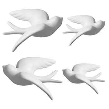 Ceramica Inghite Sparrow 3D Păsări Montat pe Perete Decor Nordic Retro pentru Baie, Living, Birou Grădină Cafea Cadou