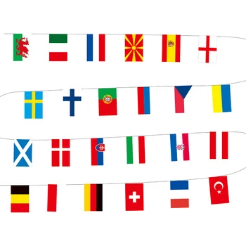 7M Șir Agățat Steagul 24 de Țări, Națiuni Pavilion Cupa Europeană Campionatul de Fotbal Banner Bar Club Decorative Echipe de Pavilion