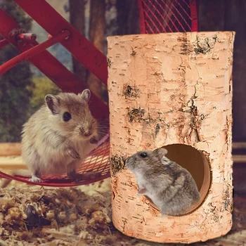 Mesteacan gaura mouse-ul natural din lemn masiv de animale tunel Hamster Ursul de Aur Copac Gaura Conductei de Jucarie Pic de Alpinism animale de Companie casa