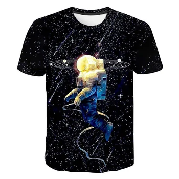 Astronaut 3D de Imprimare T-shirt Spațiu Univers Bărbați Femei Casual Moda Streetwear Echipajul Gât Tricou Copii Copii, Băiat, Fată Teuri Topuri