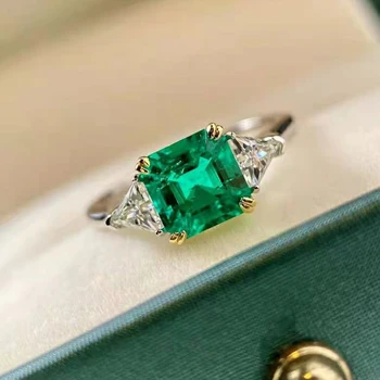 Luomansi de Lux Pur Smarald 1.5 Carate Diamant Inel de Piatră prețioasă AU750 Aur de sex Feminin Șirag de mărgele Petrecere de Logodnă