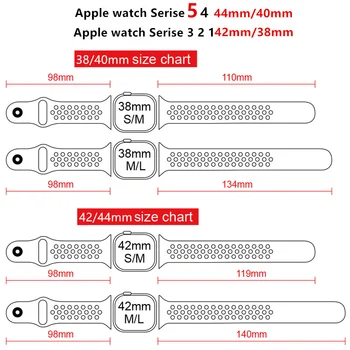 Curea din silicon Pentru Apple Watch Band 42 mm 44mm 40mm 38mm 44 mm iwatch SE 5 4 3 watchband Respirabil bratara Aplle ceas Curea 6