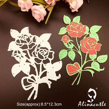 Muri tăiate de metal de tăiere de flori de trandafir bowknot Alinacraft DIY Scrapbooking album papercraft handmade card stencil art cutter pumn