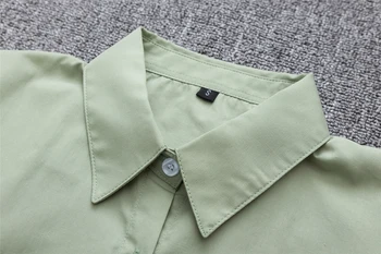 Japoneze Uniforme Școlare Fată Băiat Școală Topuri cu Maneci Scurte din Bumbac Tricou Femei Bărbați Supradimensionate XS-5XL Matcha Lumina Verde Uniformă de Lucru