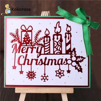 Kokorosa Crăciun Frontieră Moare Lumânare Tăiere de Metal Moare Nou pentru Luare de Card Scrapbooking Mor Relief Reduceri Stencil Meserii