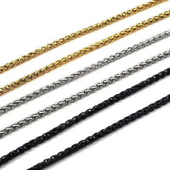 En-gros de Bijuterii -- ( 60 cm x 3 mm ) Negru Aur oțel Titan 24inch Țese în Lanț Coliere pentru Bărbați Hip Hop de Moda