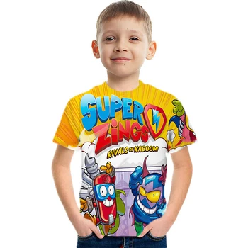 3D de Vara cu Maneci Scurte O-neck Tricou Superzings Tees Pentru Copii, Casual, Desene animate Topuri Fete T-shirt Noua Moda Tricou