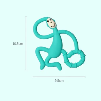 În condiții de siguranță Copilul Jucării Teether Toddle Maimuță BPA Inel de Dentitie Silicon Mesteca Dentare Periuta de dinti de Îngrijire Nursing Margele Cadou Pentru Copil Gadget