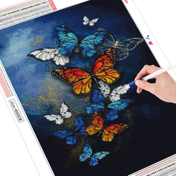 HUACAN cruciulițe Fluture Diamant Pictura Animal 5D DIY Daimond Mozaic Plin Pătrat Acasă Decorare Cadou