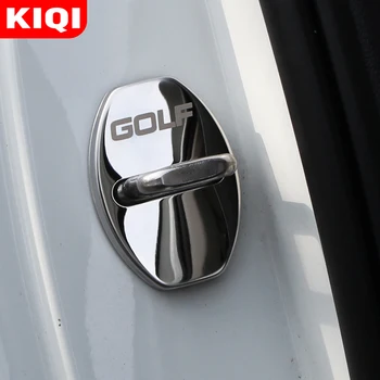 KIQI 4buc/Set din Oțel Inoxidabil, Masina de Blocare a Ușii de Protecție Capac Ornamental pentru Volkswagen VW Golf 7 7.5 MK7 MK7.5 2012-2020 Autocolante