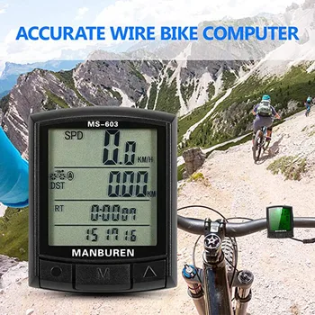 1 Set de Calculator pentru Biciclete cu Lcd Kilometraj Wireless de Mare Ecran de Computer Bicicleta rezistent la apa Vitezometru Bicicleta Cronometru Consumabile #T1G
