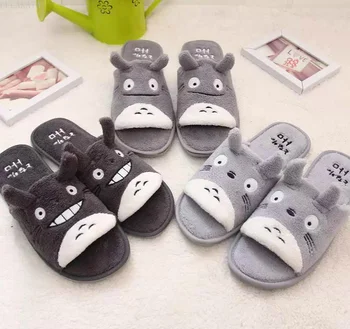 Noi Drăguț Totoro de Desene animate de Iarna de Pluș Pereche de Pantofi Lovely Home Podea anti-alunecare Dormitor Țină de Cald Moale Papuci de Femei Papuci Barbati