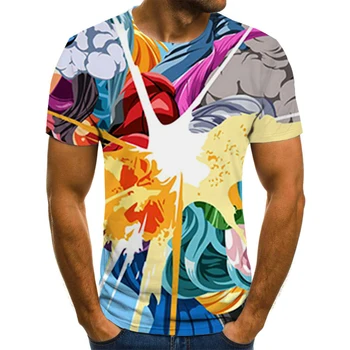 De vară Casual pentru Bărbați T-Shirt pentru Bărbați Vesta 3D Moda Topuri Casual Respirabil cu Mânecă Scurtă Noua Runda Gât Camasi de zi cu Zi Streetwear