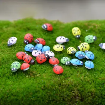 100buc Mini Buburuze în Formă de Autocolante in Miniatura Ornament DIY Fairy Garden Decor 449C