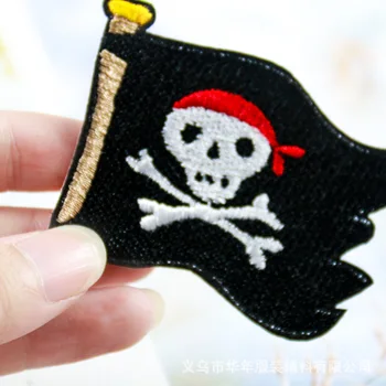 PGY 1BUC Punk schelet Pirat cu steag delicate Patch-uri pentru Haine de Broderie de Fier Pe Patch-uri Aplicatiile Haine Decor Livrare Gratuita