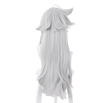 Joc Genshin Impact RAS Perucă Lungă de Culoare Gri Argintiu LeiZe Peruci Halloween Cosplay Recuzită Lungime 70cm