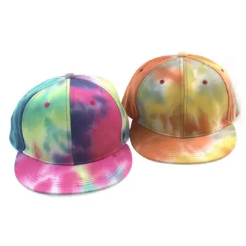 Unisex Gradient Tie-Dye Tipărite Capac De Baseball Harajuku Plat Cu Boruri Vizieră De Protecție Solară Hip Hop Sport În Aer Liber Snapback Hat
