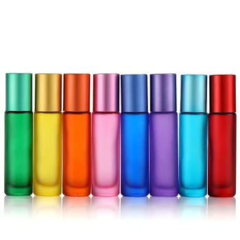100buc Reîncărcabile Gol Parfum Flacon de Călătorie Portabil Ulei Esential 10ml Mată Colorate de Sticlă Groasă Roller Ball Sticla