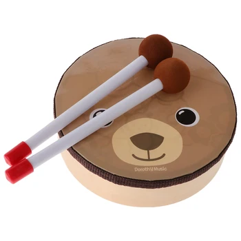 Ursul desene animate Model de Toba Muzicala de Jucarie Instrument de Percuție cu Bastoane Tambur Curea pentru copii Copii