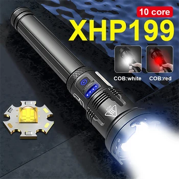 Super-Luminos XHP199 Lanterna Led-uri 18650 baterie Reîncărcabilă Lanterna Usb Tactice Lanternă Multifuncțională ȘTIULETE de Familie în aer liber Flash de Lumină