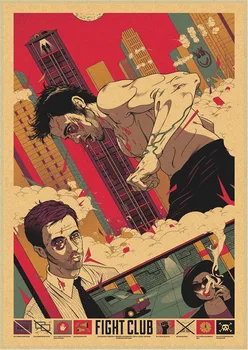 Fight Club Classic Movie Poster De Arta Retro Imprimare Poster Poster De Epocă Autocolante De Perete Pentru Camera De Zi De Decorare Acasă