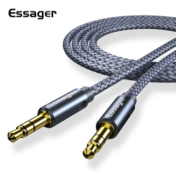 Essager 0.5-5Metres Roșu Împletit Aux Cablu Audio Jack Stereo 3.5 mm Conduce Masina Căști Accesorii