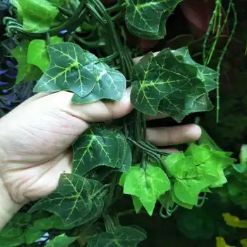 2.1 M Artificiale Iedera verde coroană din Frunze de Plante de Viță de vie Fals Frunze Flori Decor Acasă de Plastic, Flori Artificiale Rattan șir TSLM1