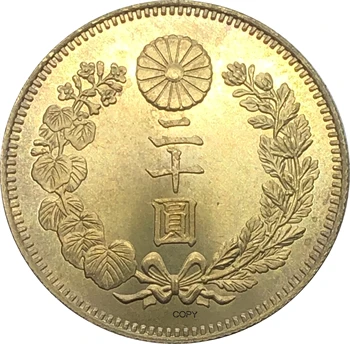 Mare Japonia 1913 20 De Yeni Anul Taisho Monedă De Aur Alama Metal De Paulownia Flori Stema Împăratul Sigiliul Regal Copia Monede