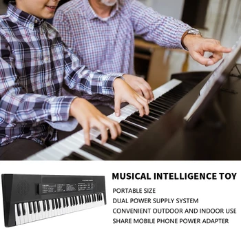 Tastatură Electric 61 de clape de Pian pentru Copii-Instrument Muzical de Jucarie Microfon cu Funcție de Înregistrare 61-Key Keyboard